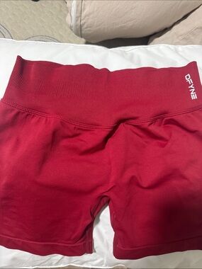 DFYNE dynamic Women's Seamless Red Bike Shorts - High Waist